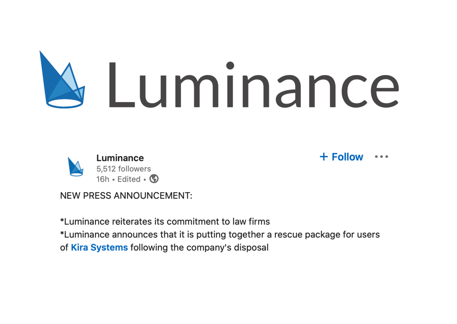 Luminance Attacks Kira/Litera Deal In PR Battle Artificial Lawyer