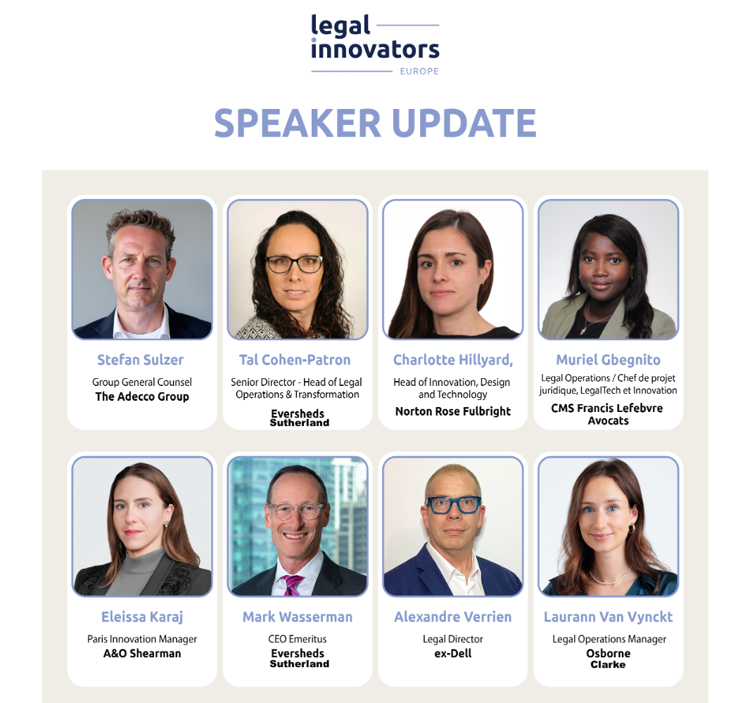 Legal Innovators Paris: June 24 + 25 – Speakers Announced
