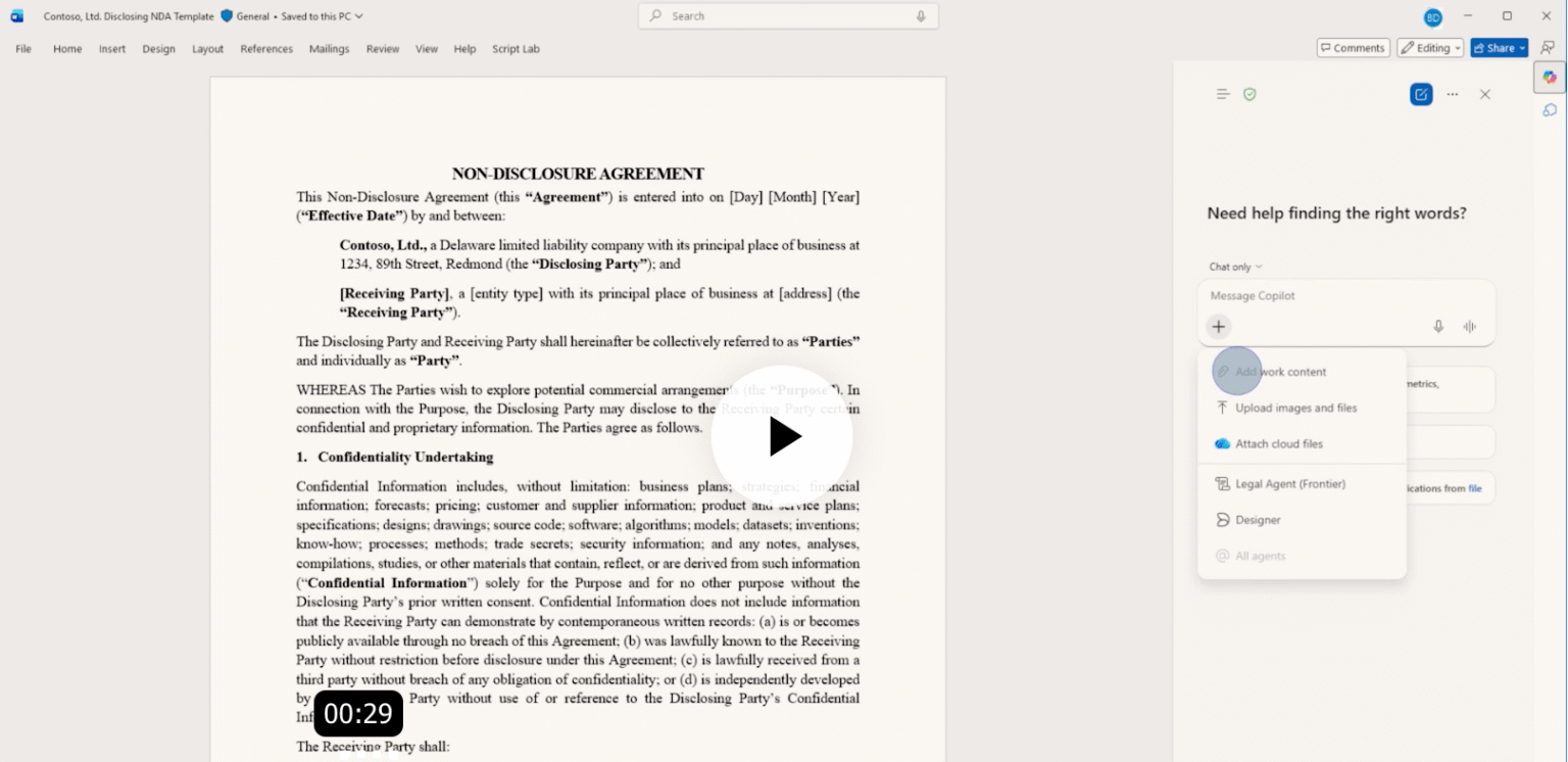 Microsoft Launches Its Own Legal Agent For Word – Artificial Lawyer