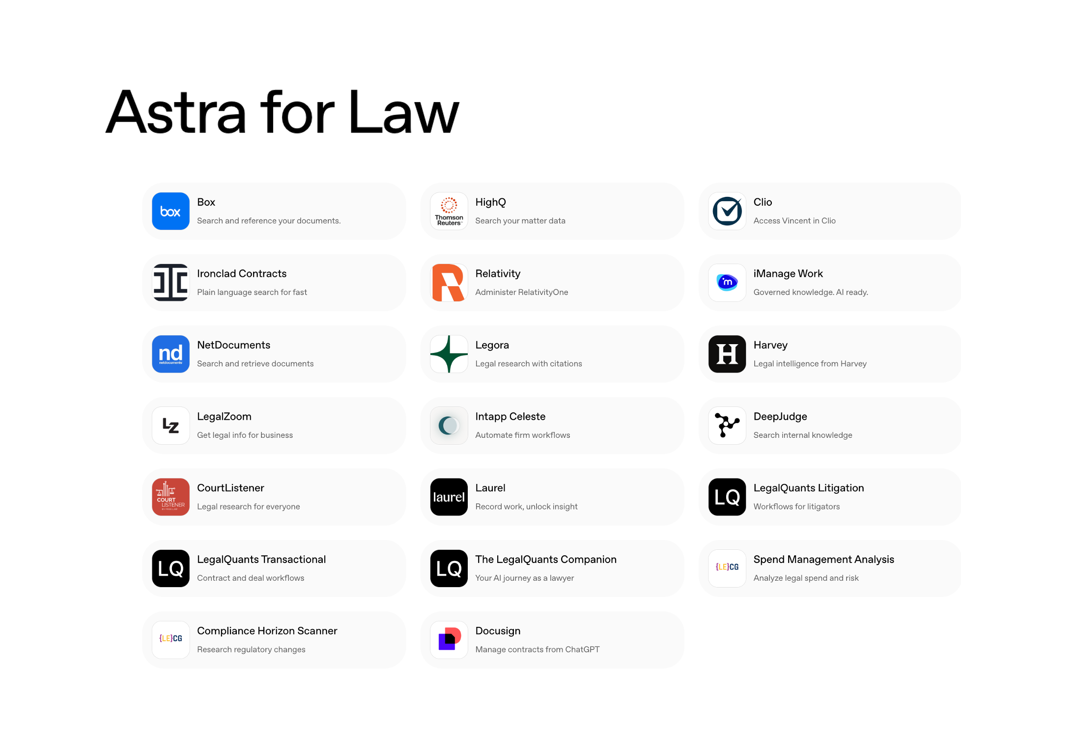 Astra for Law's 26 Legal Tech Plugins - Artificial Lawyer